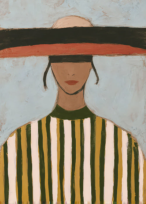 Illustratie van figuur met brede randhoed