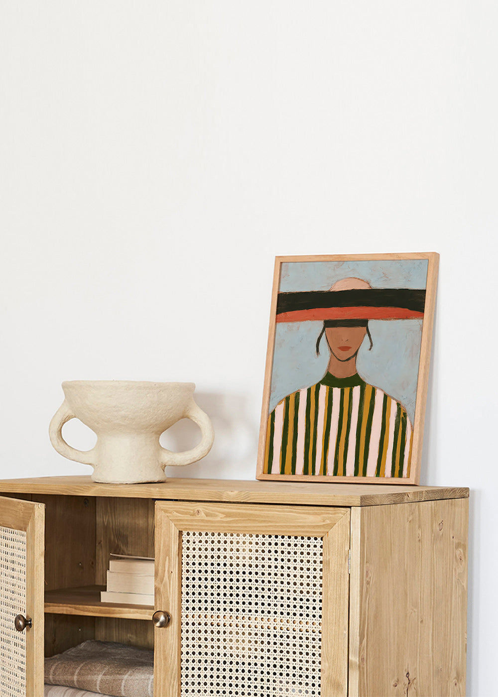 Illustratie van figuur met brede randhoed