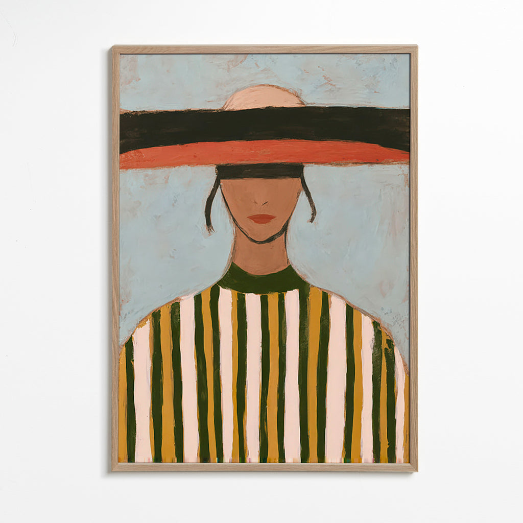 Illustratie van figuur met brede randhoed