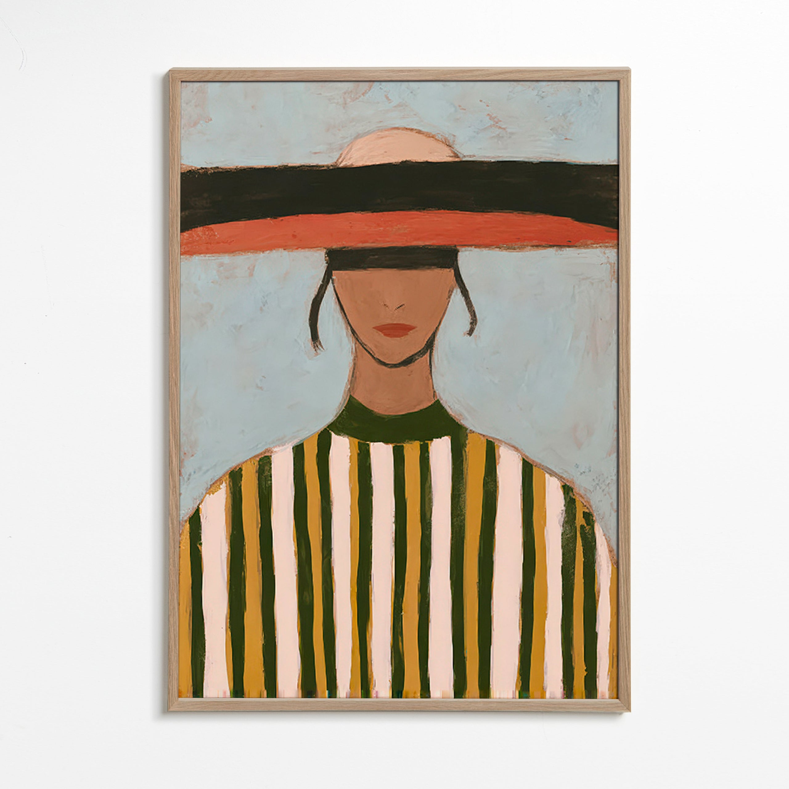 Illustratie van figuur met brede randhoed