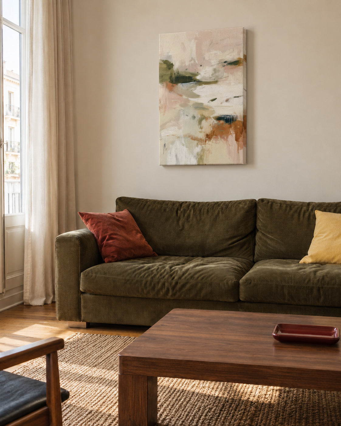 Desert Haze - Unframed canvas in an interior