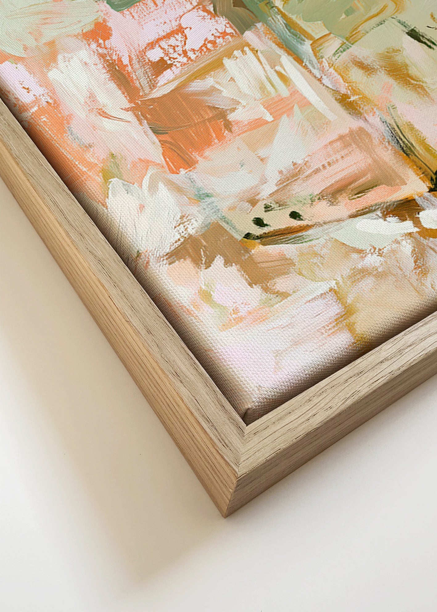 Botanische print met zachte pastelstreken