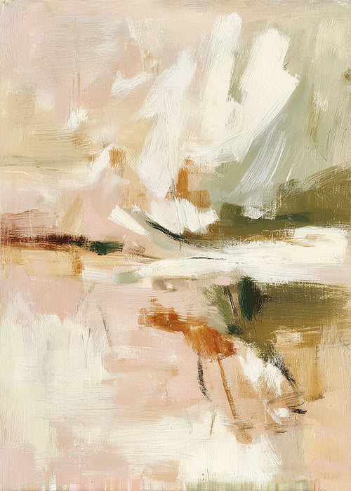 Abstract kunst met zachte bloembladen en penseelgebaar
