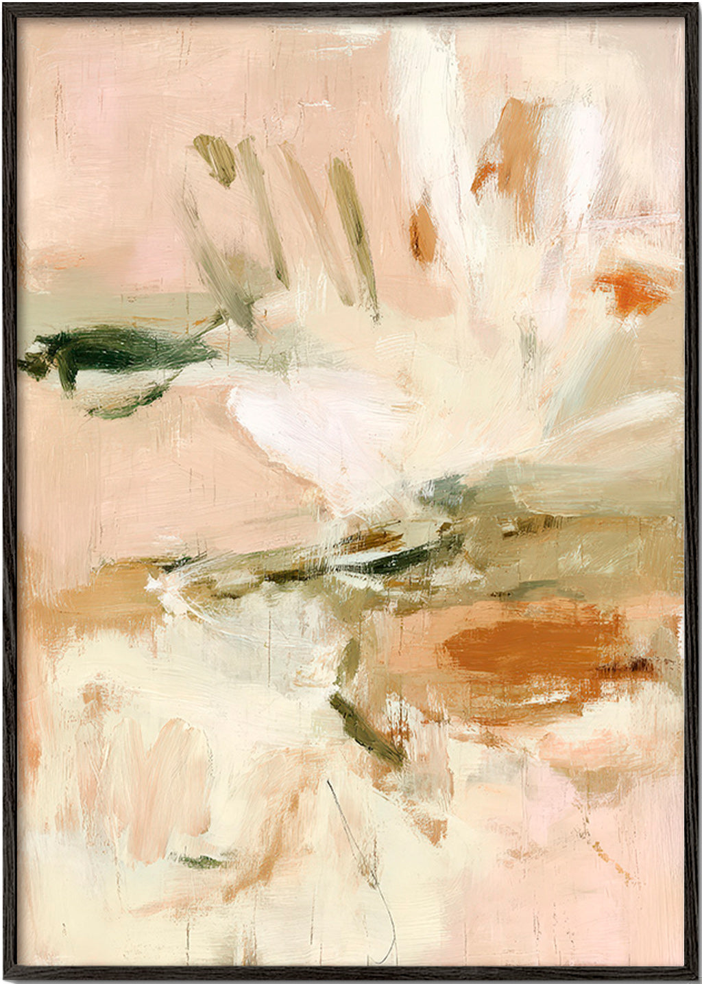 Botanische print: abstract in roze en beige