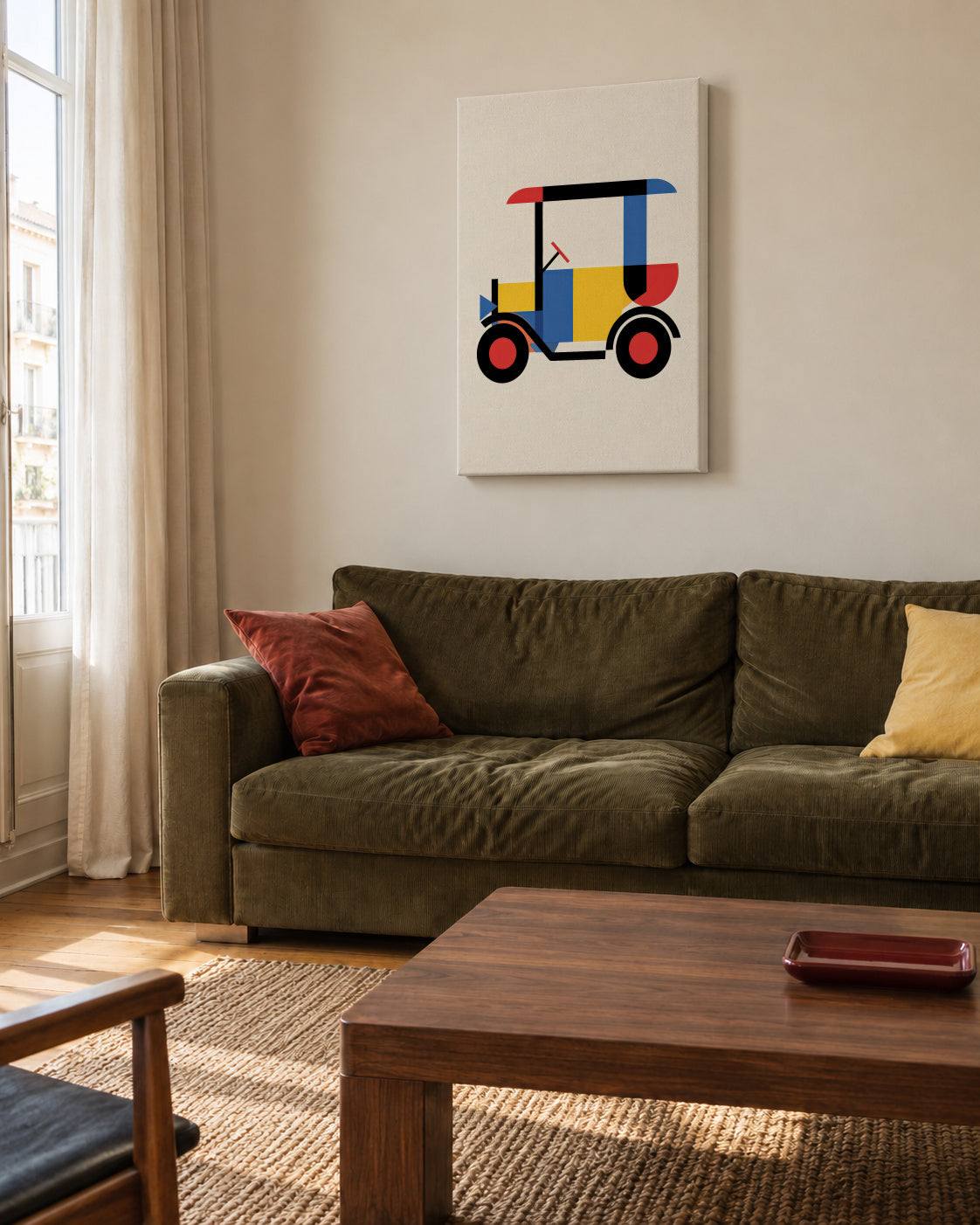 Bauhaus Ride - Unframed canvas in an interior