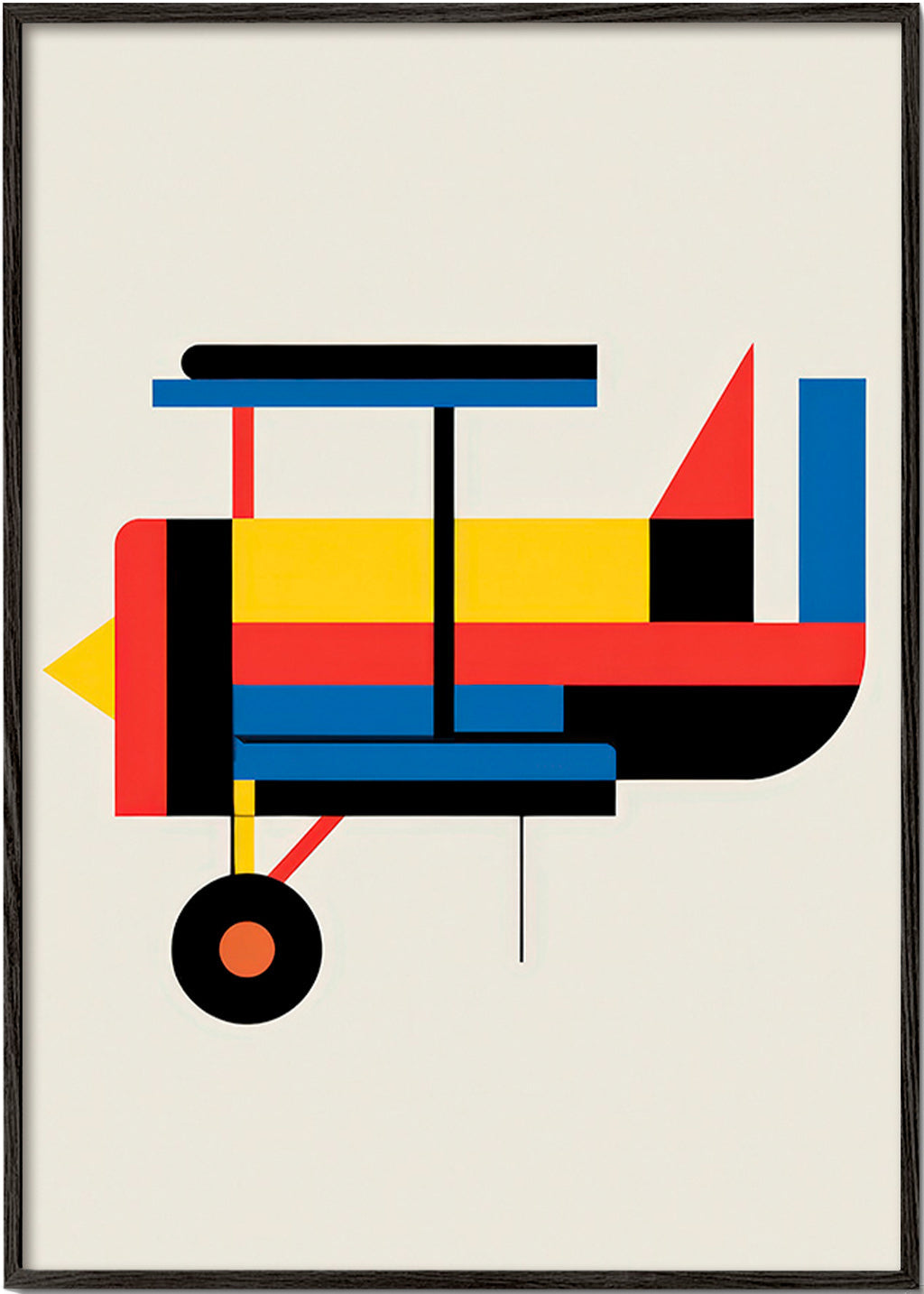 Geometrische poster gestileerde biplane