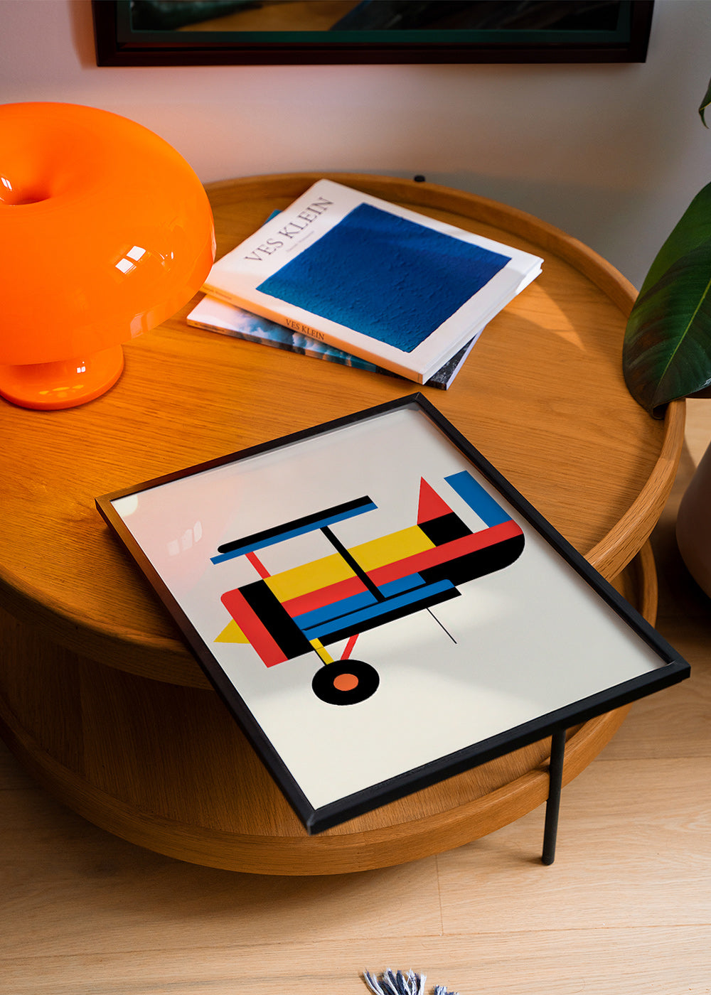 Geometrische poster gestileerde biplane