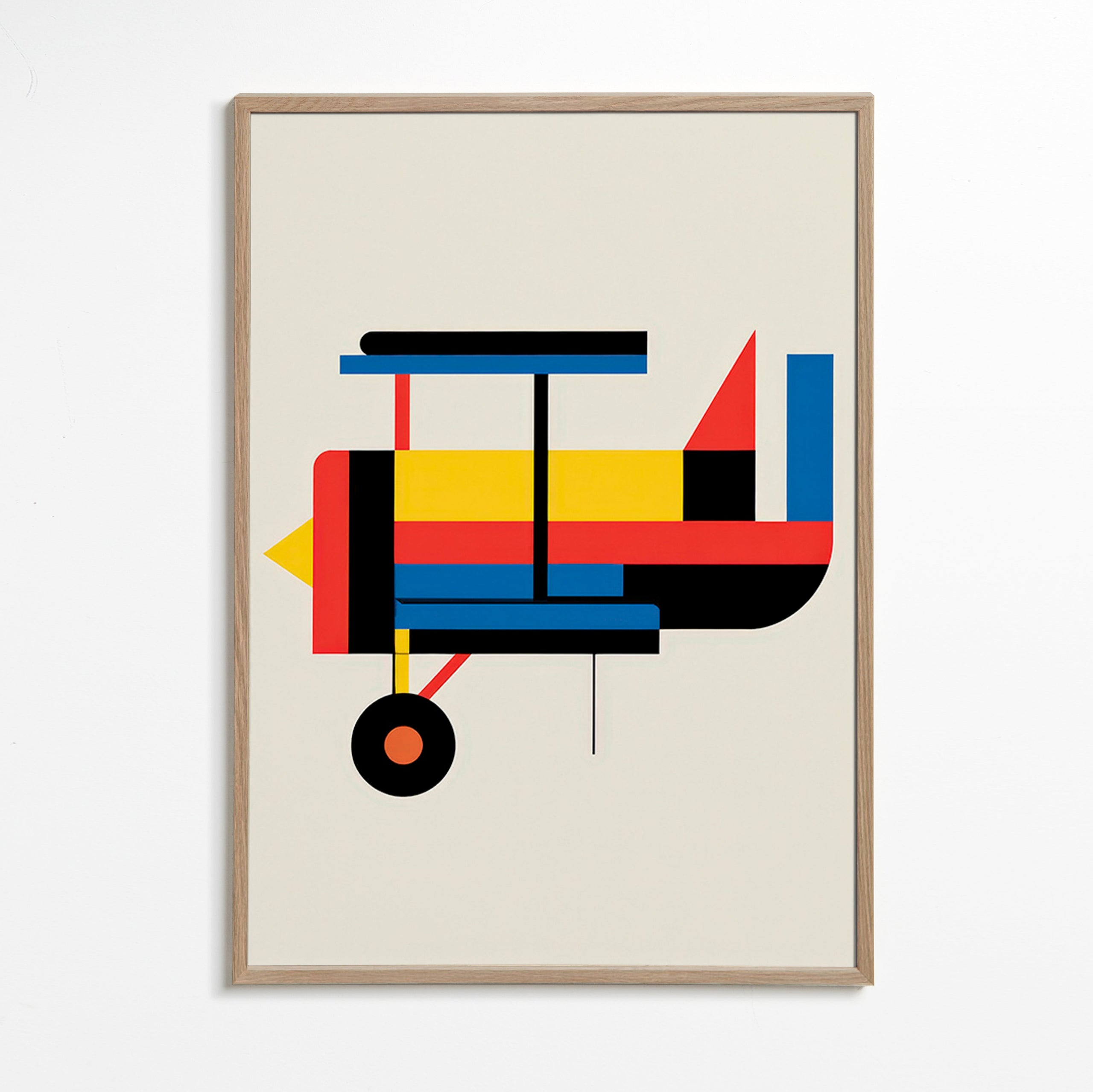 Geometrische poster gestileerde biplane