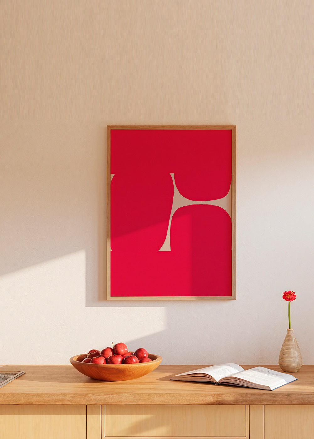 Abstracte kunst Karmijncurve