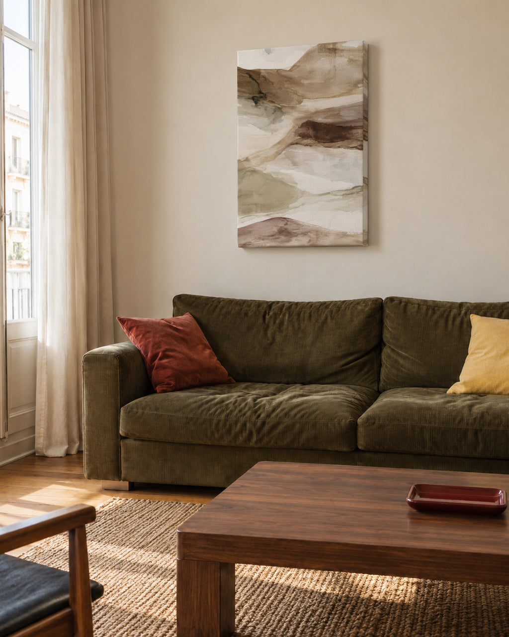 Desert River - Unframed canvas in an interior