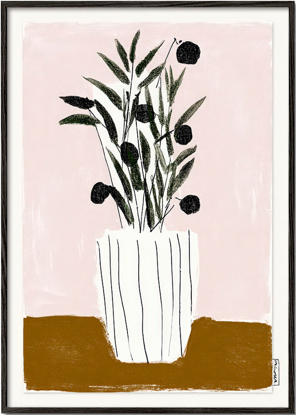 Botanische poster met olijftakken
