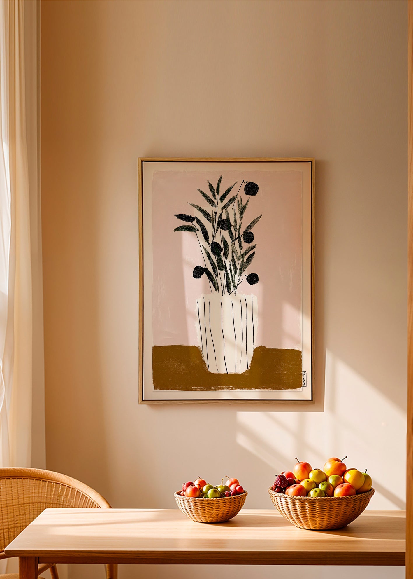 Botanische poster met olijftakken