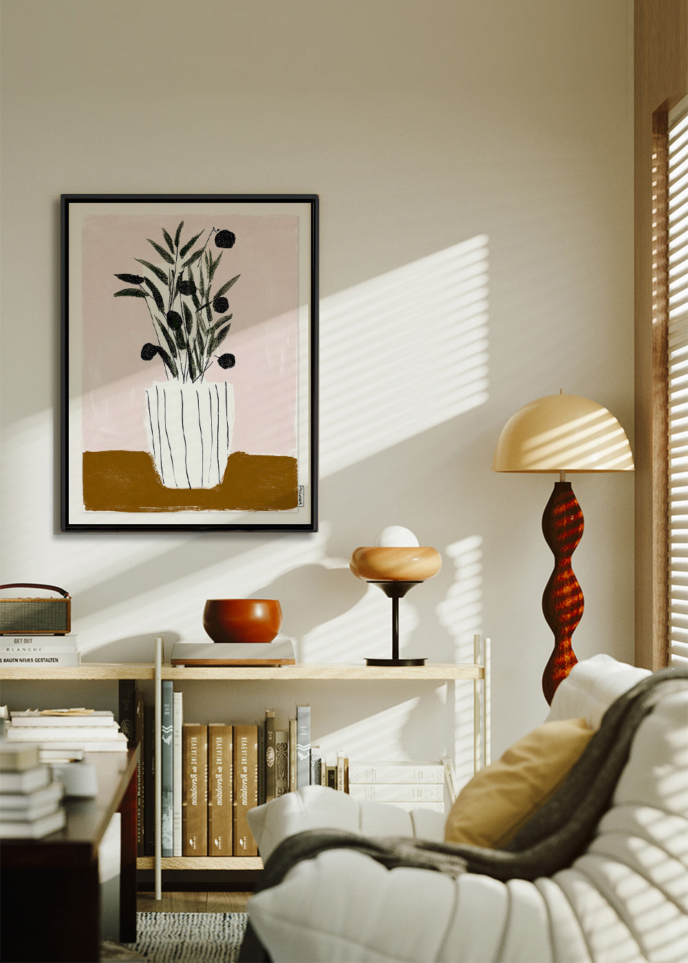 Botanische poster met olijftakken