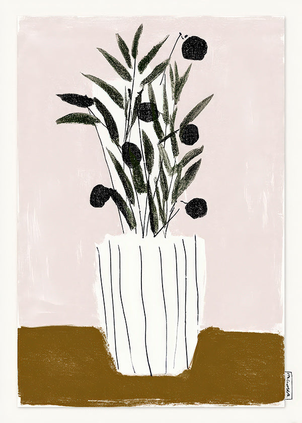 Botanische poster met olijftakken