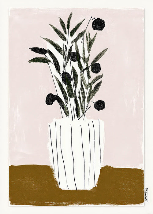 Botanische poster met olijftakken