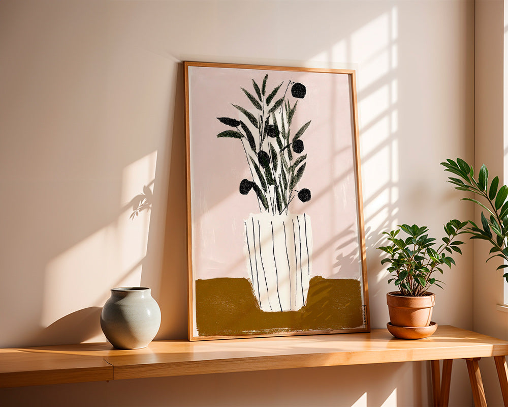 Botanische poster met olijftakken