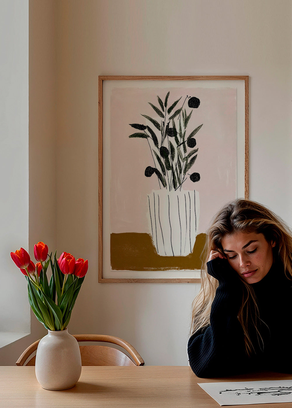 Botanische poster met olijftakken