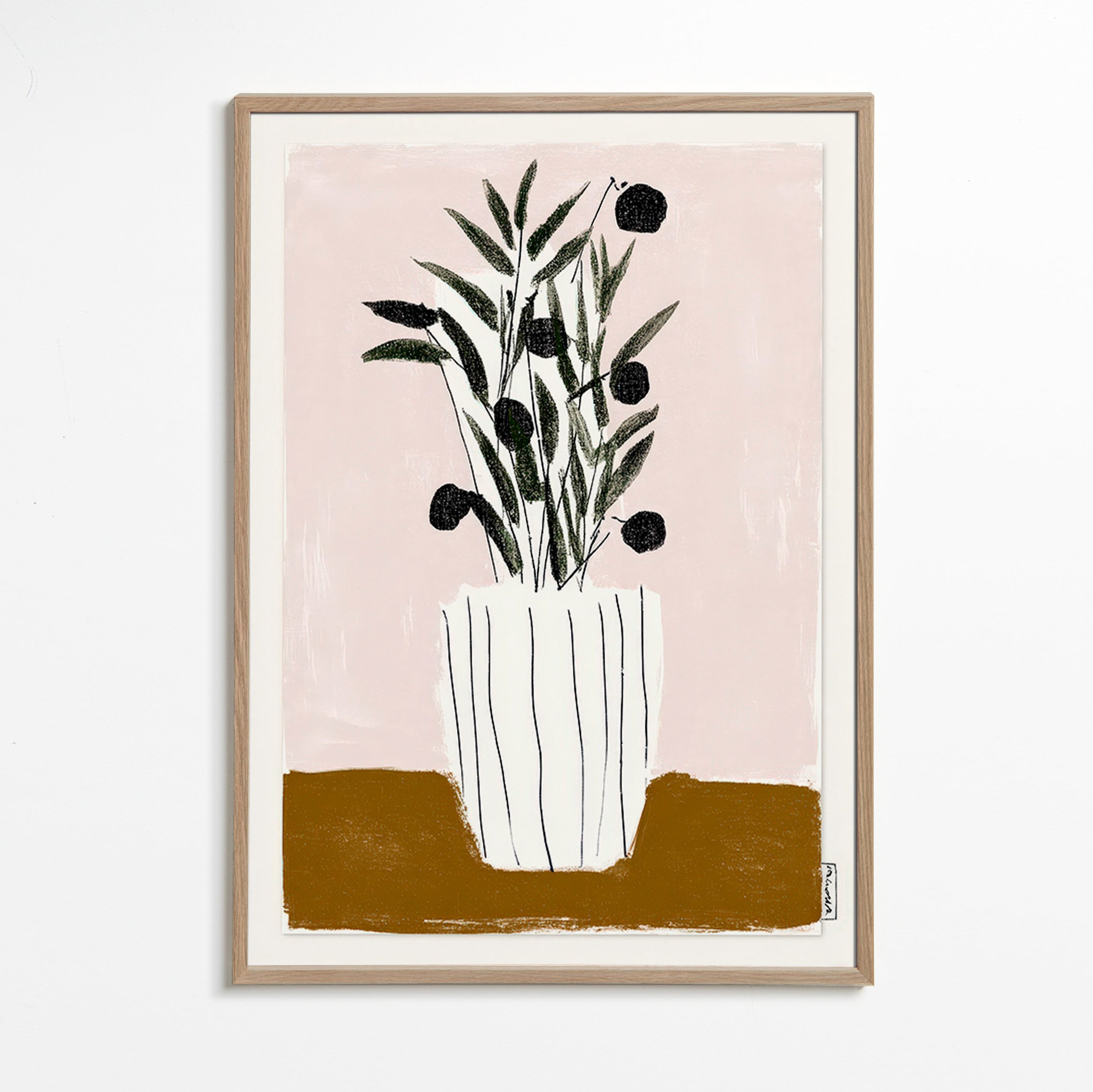 Botanische poster met olijftakken