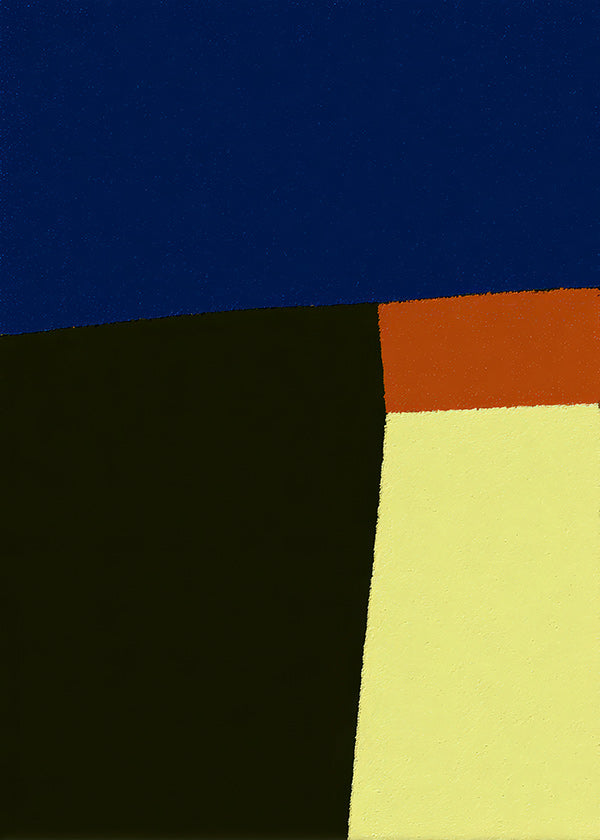 Abstract kunstwerk met krachtige blauwe vlakken