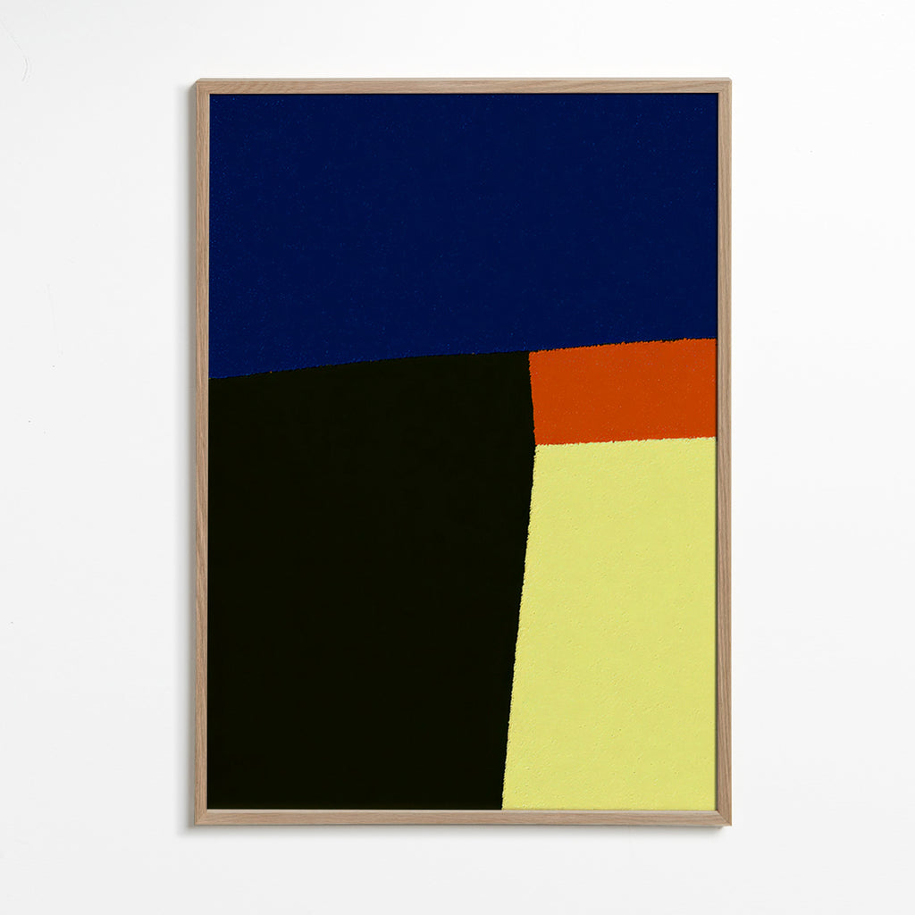 Abstract kunstwerk met krachtige blauwe vlakken