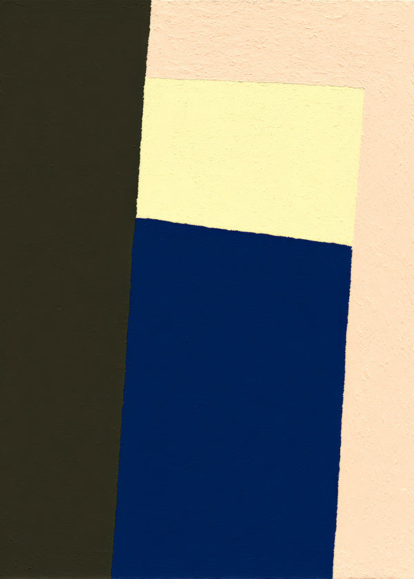 Geometrische poster met verticale blauwe blok