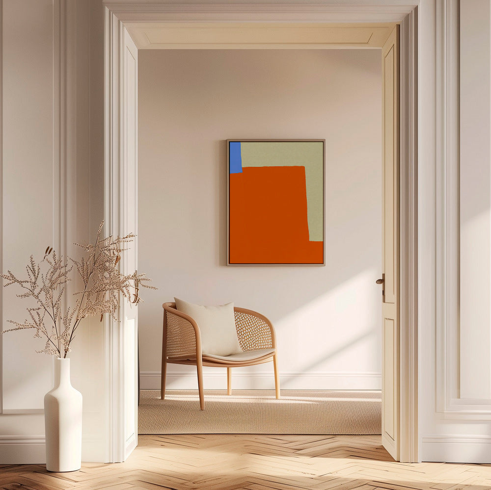 Abstract kunstwerk met oranje vlakken