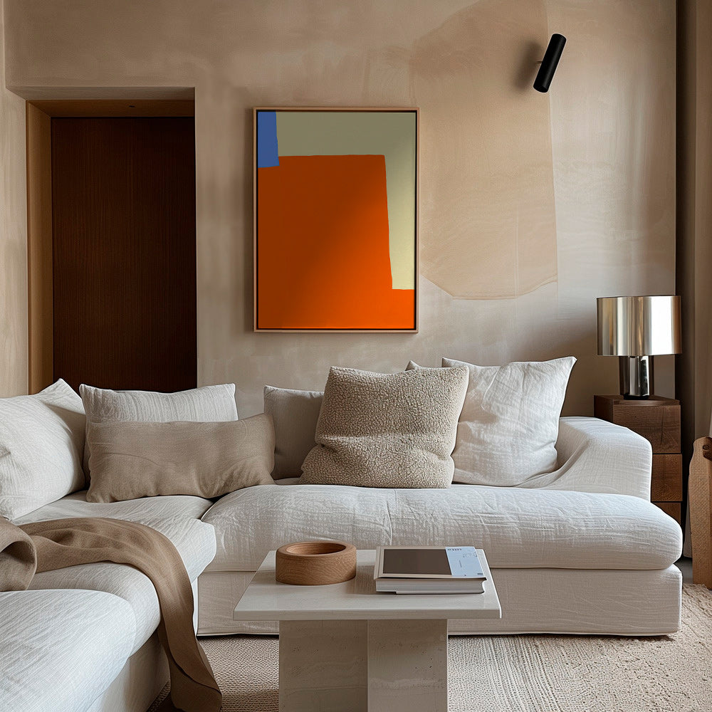 Abstract kunstwerk met oranje vlakken