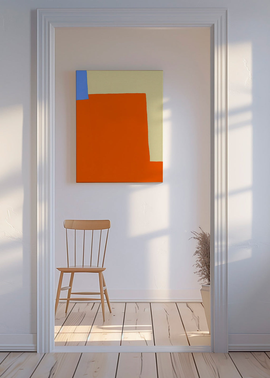 Abstract kunstwerk met oranje vlakken