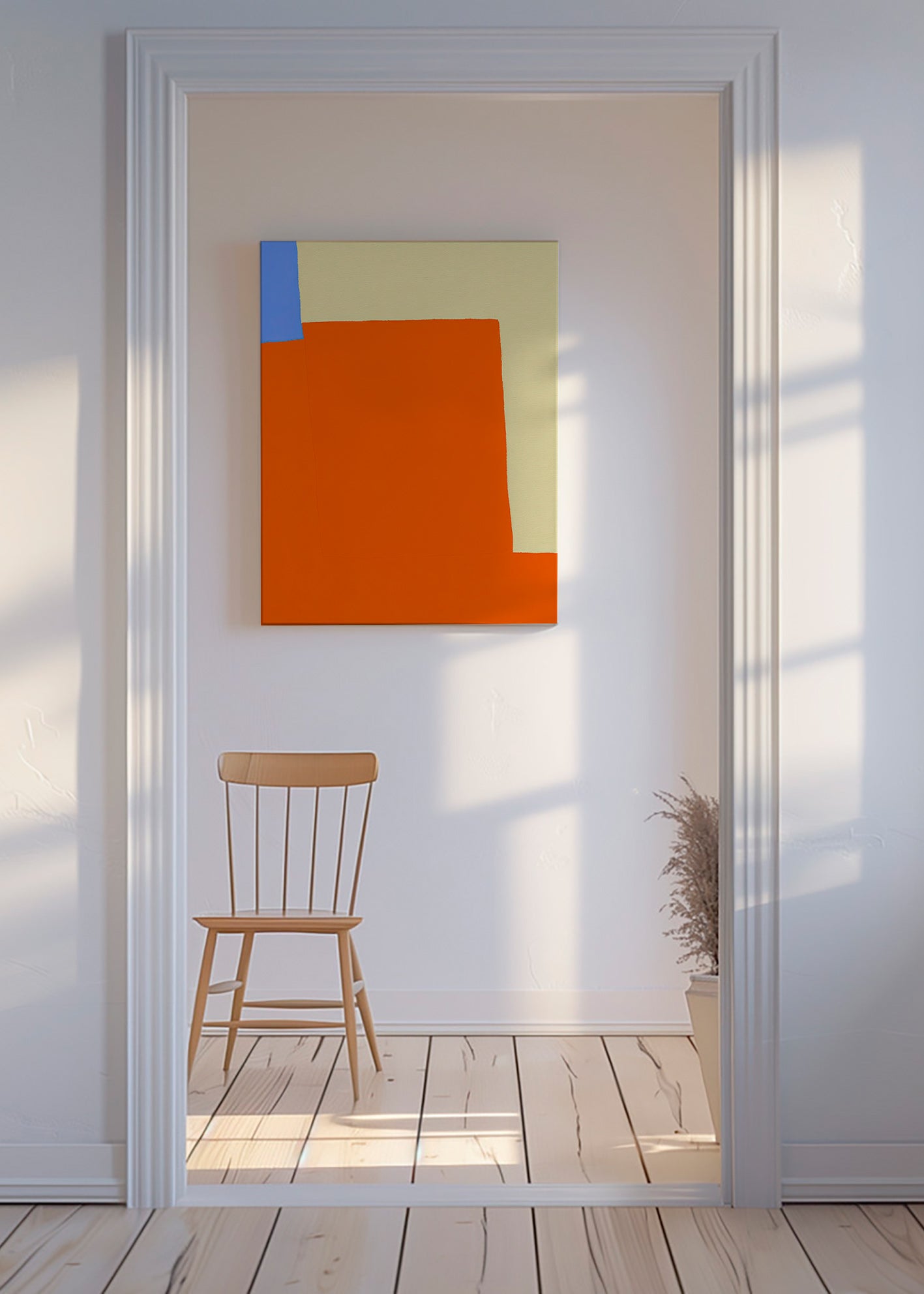 Abstract kunstwerk met oranje vlakken