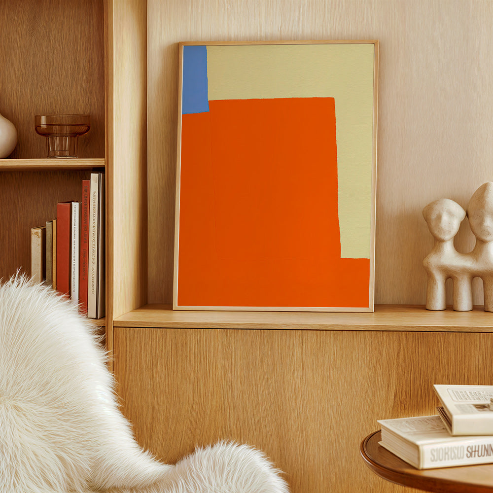 Abstract kunstwerk met oranje vlakken