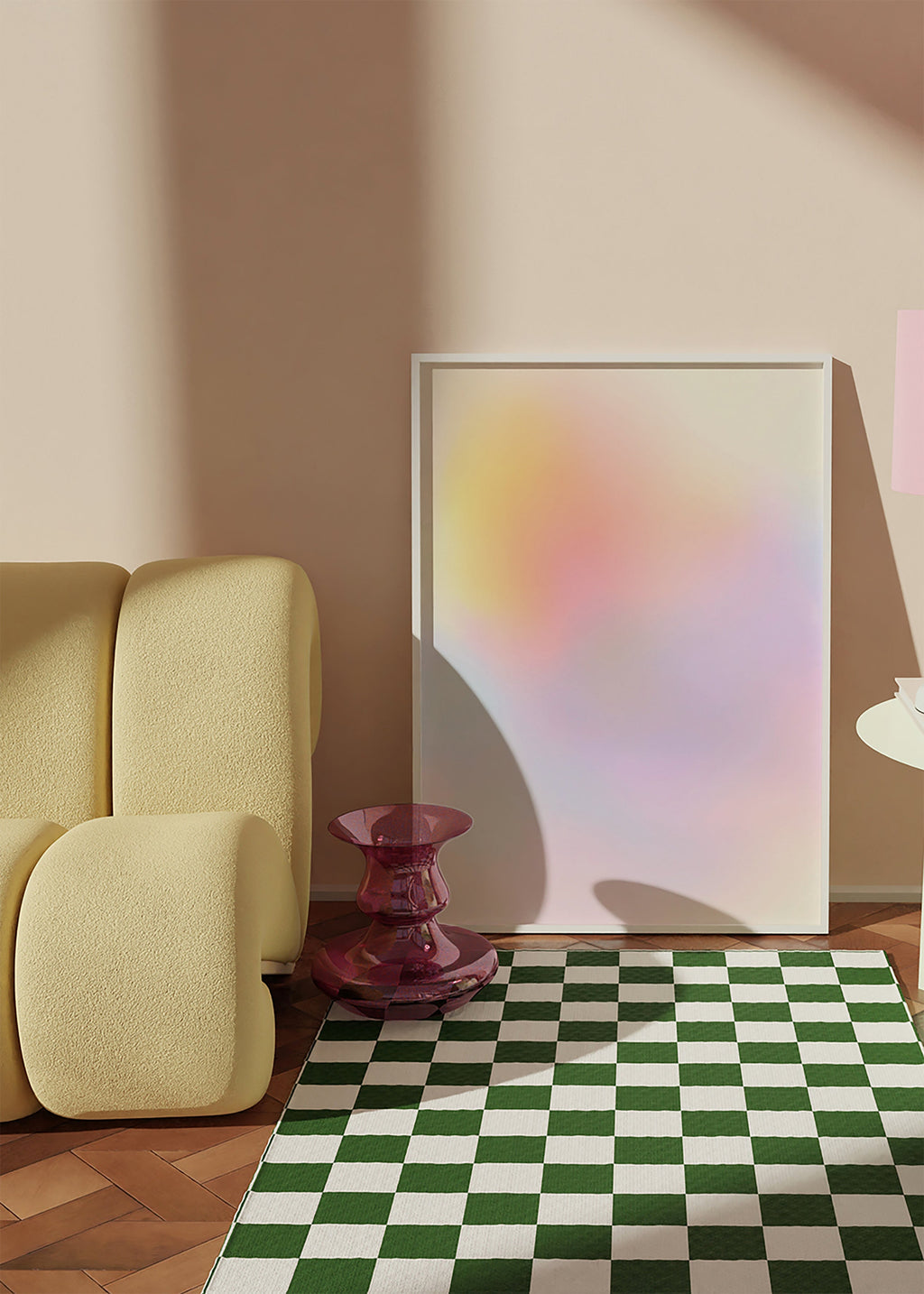 Abstract pastel kunstwerk met zachte overgangen
