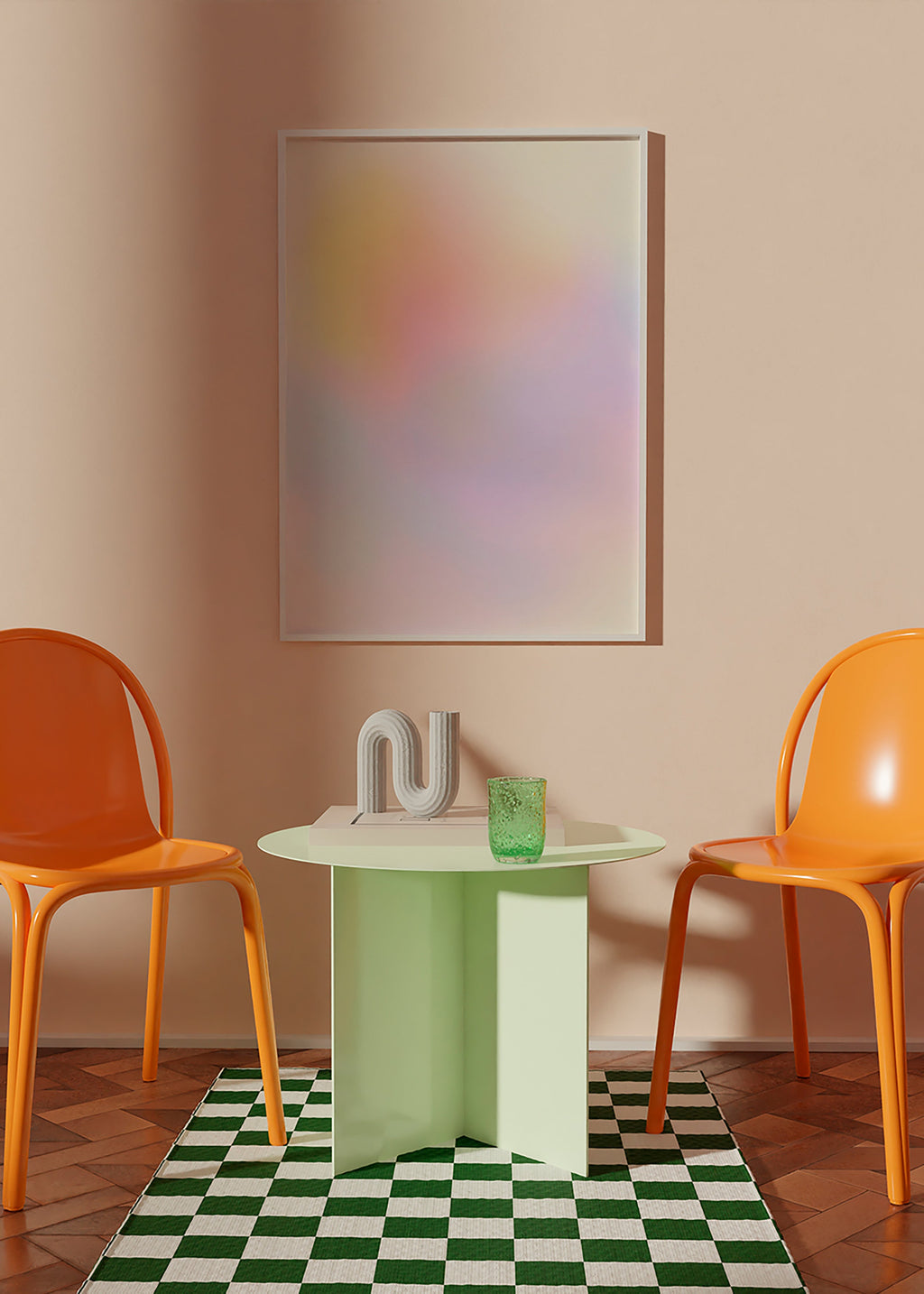 Abstract pastel kunstwerk met zachte overgangen