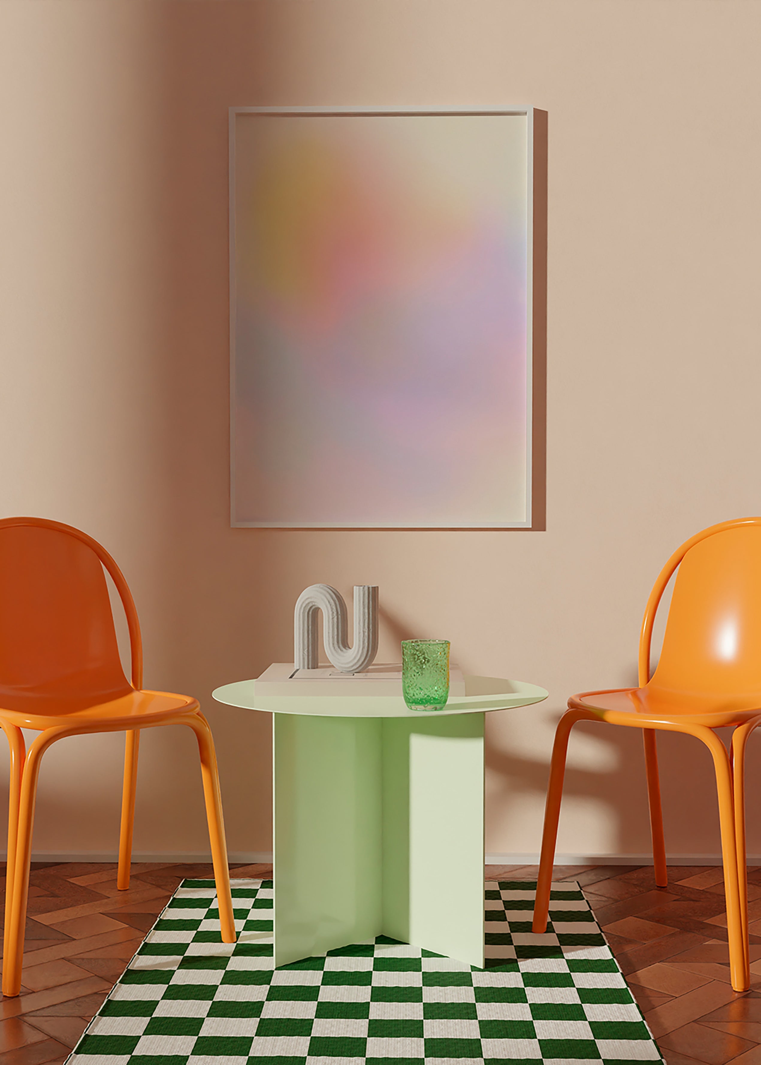 Abstract pastel kunstwerk met zachte overgangen