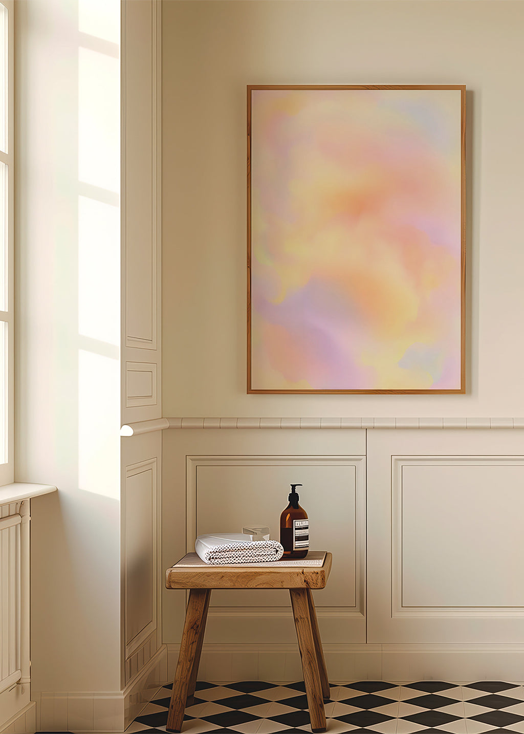 Abstracte poster pastelwolken