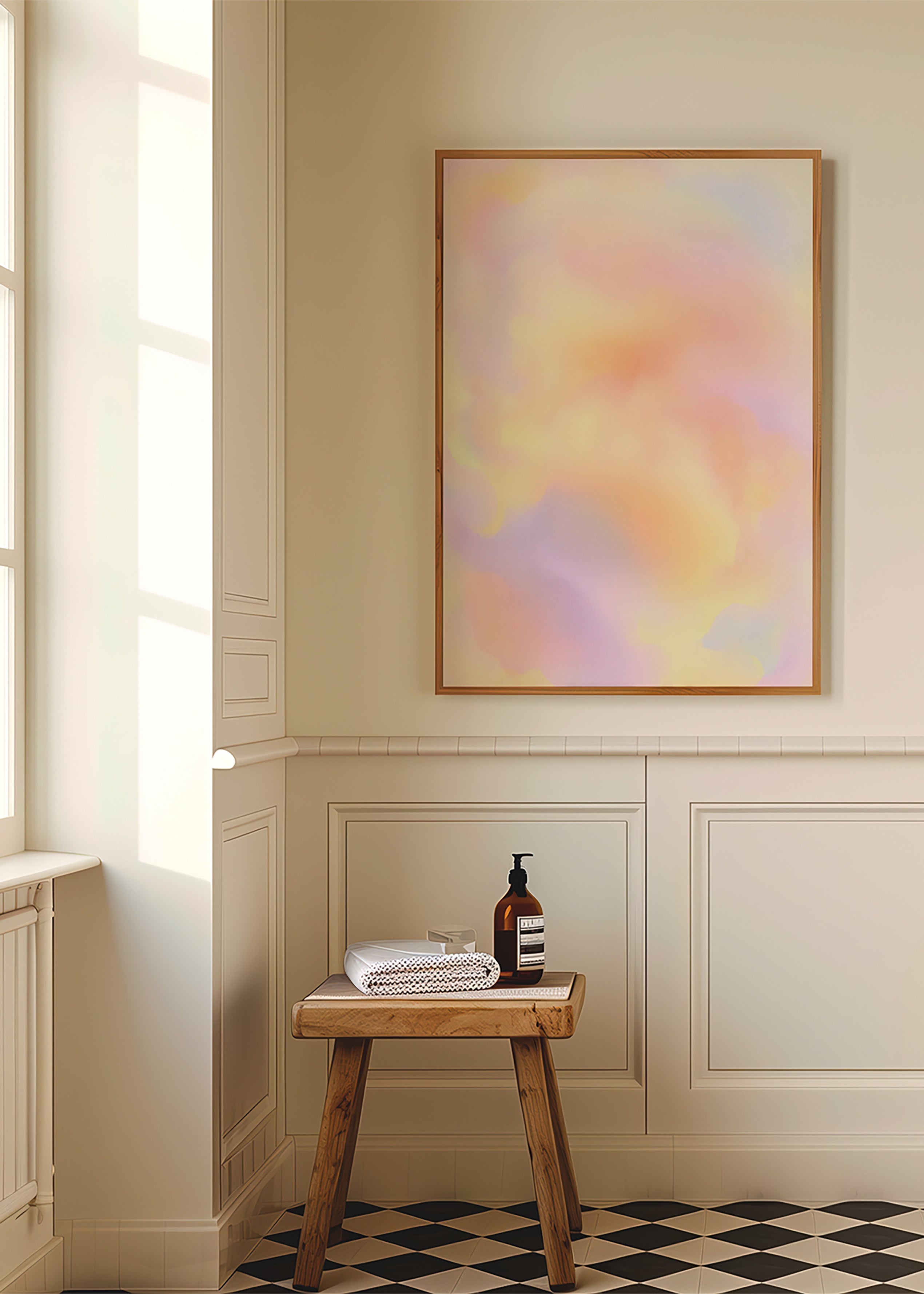 Abstracte poster pastelwolken