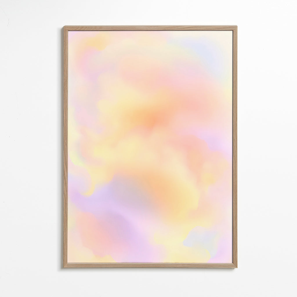 Abstracte poster pastelwolken