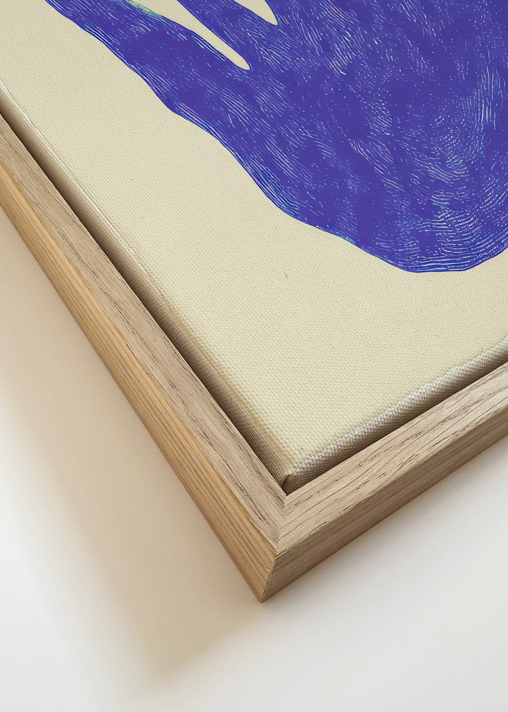 Indigo Coral - Framed canvas detail