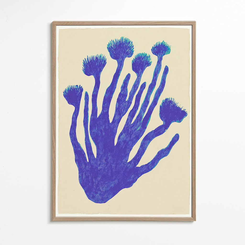 Botanische print Indigo Coral