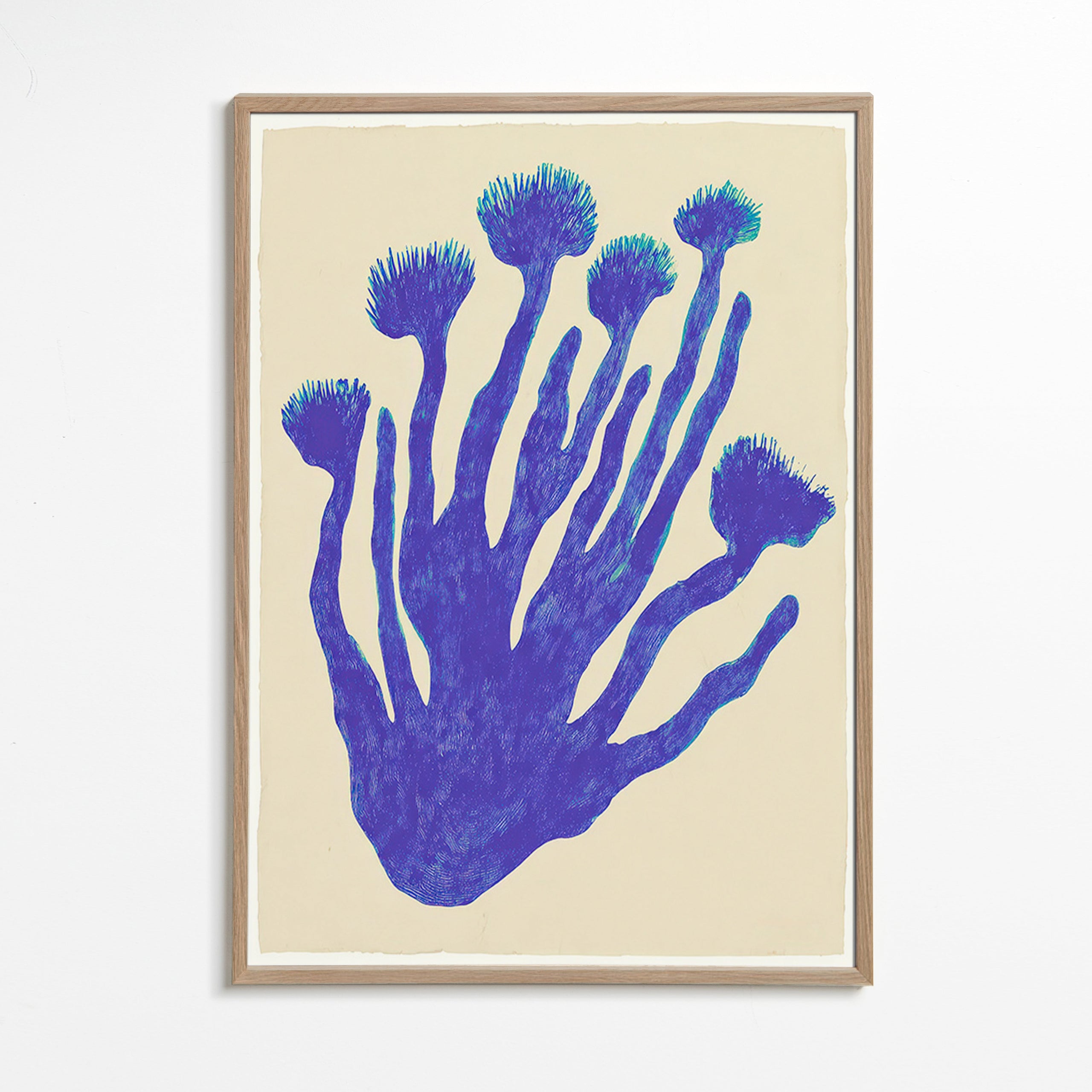 Botanische print Indigo Coral
