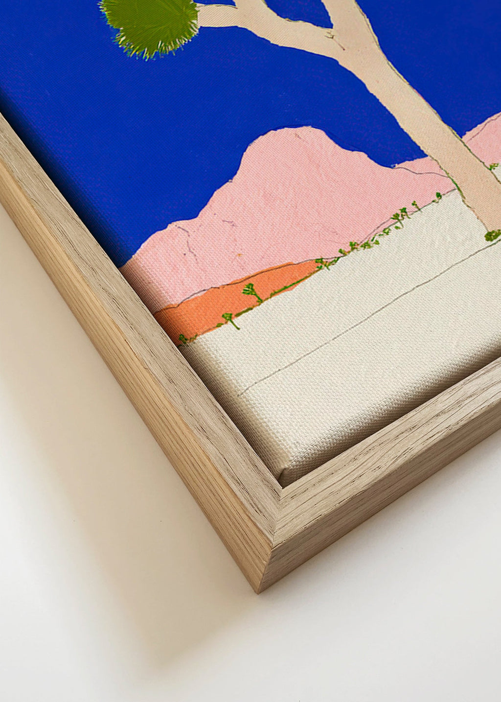 Landschap kunst: woestijnboom tegen felblauwe lucht
