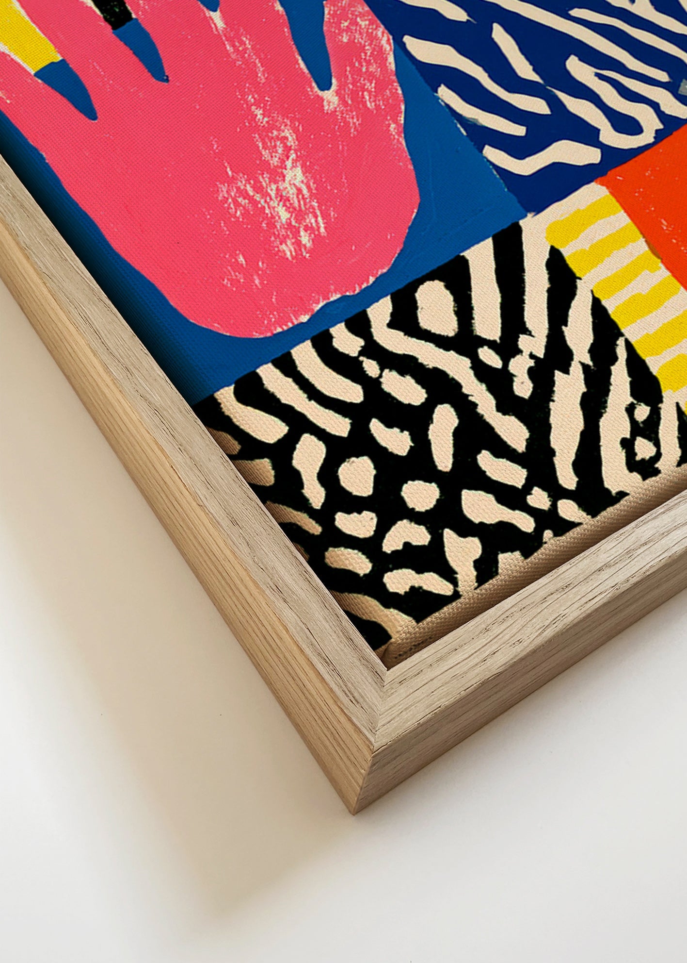 Botanische print met hand en texturen