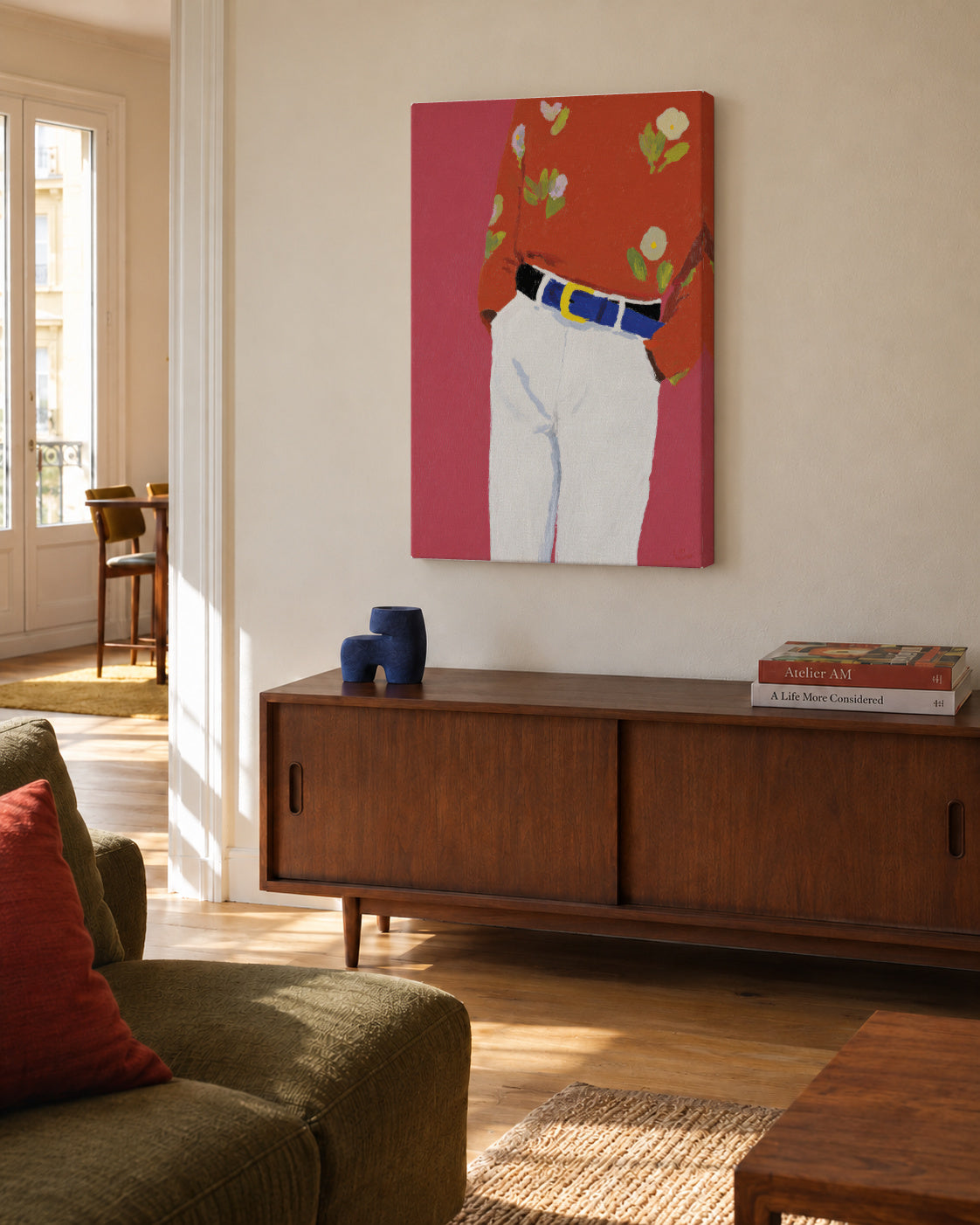 Floral Shirt - Unframed canvas in an interior
