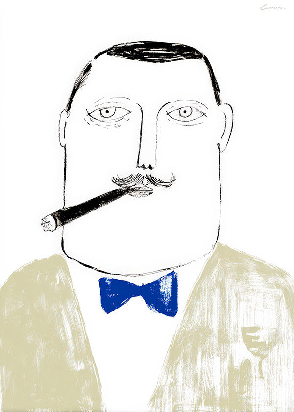 Illustratie van heer met sigaar
