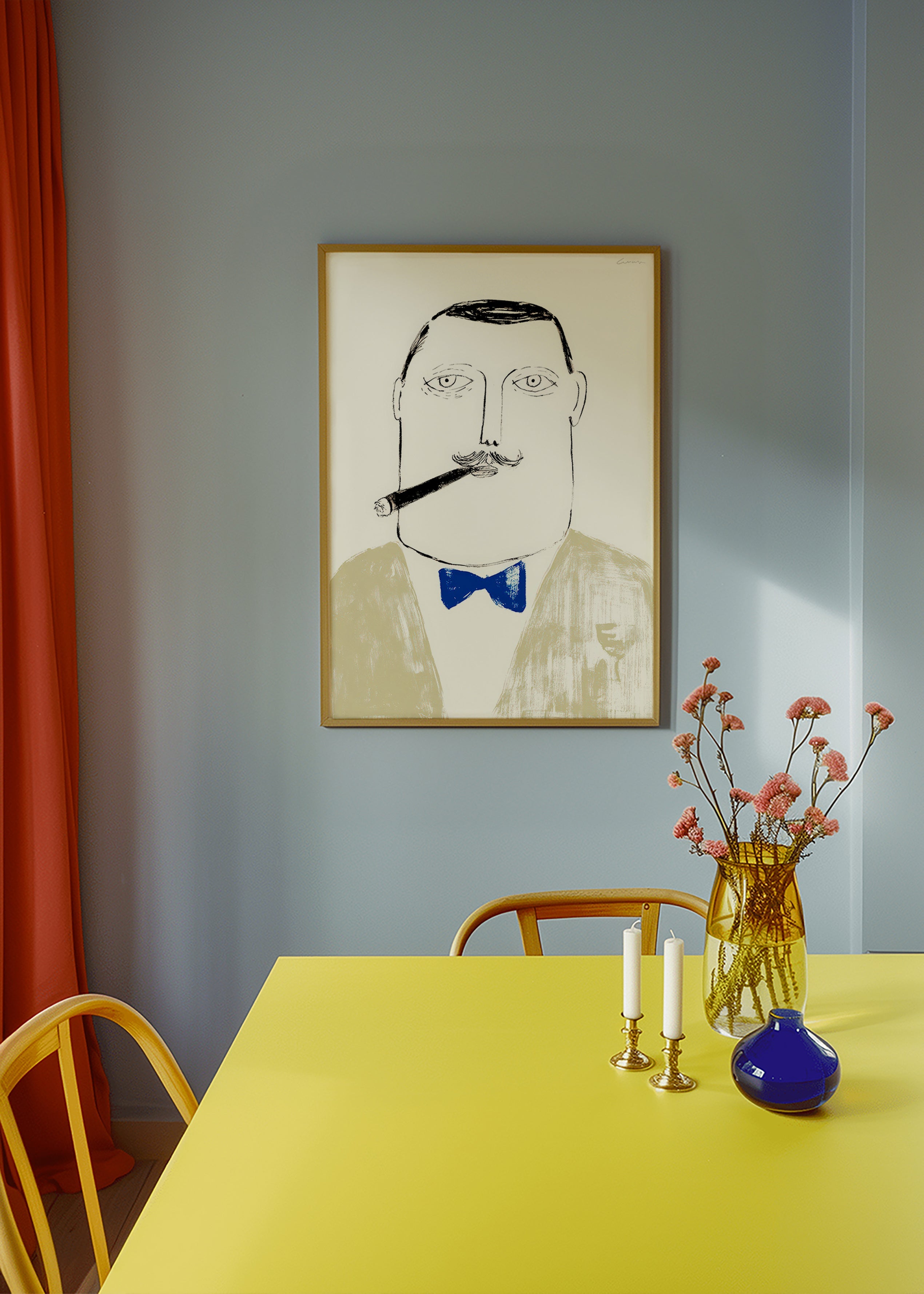 Illustratie van heer met sigaar