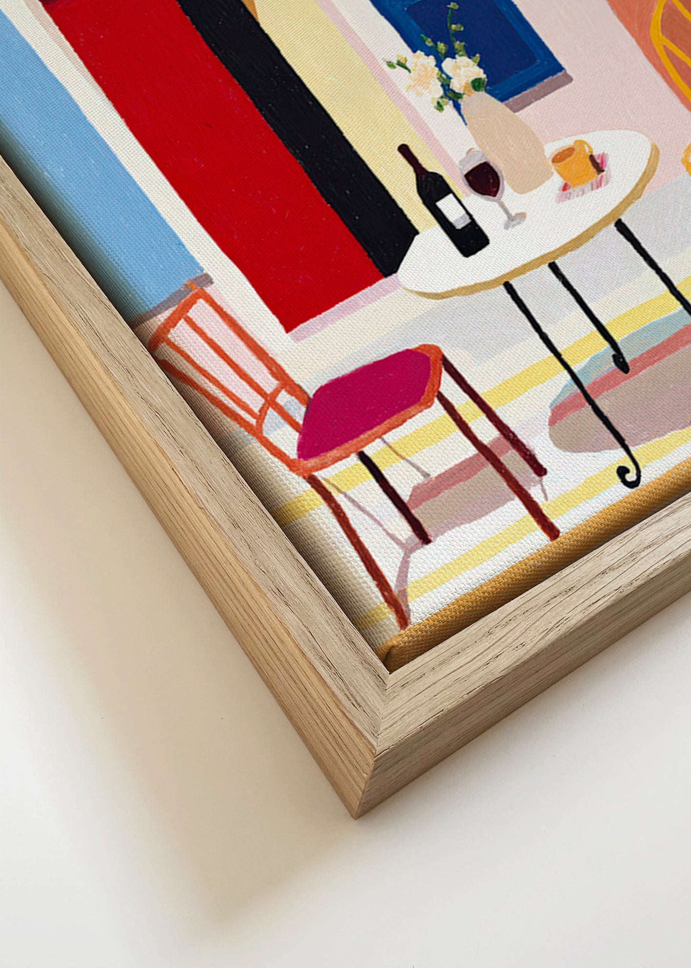 Keuken kunst: Italiaans balkon met tafel en wijn