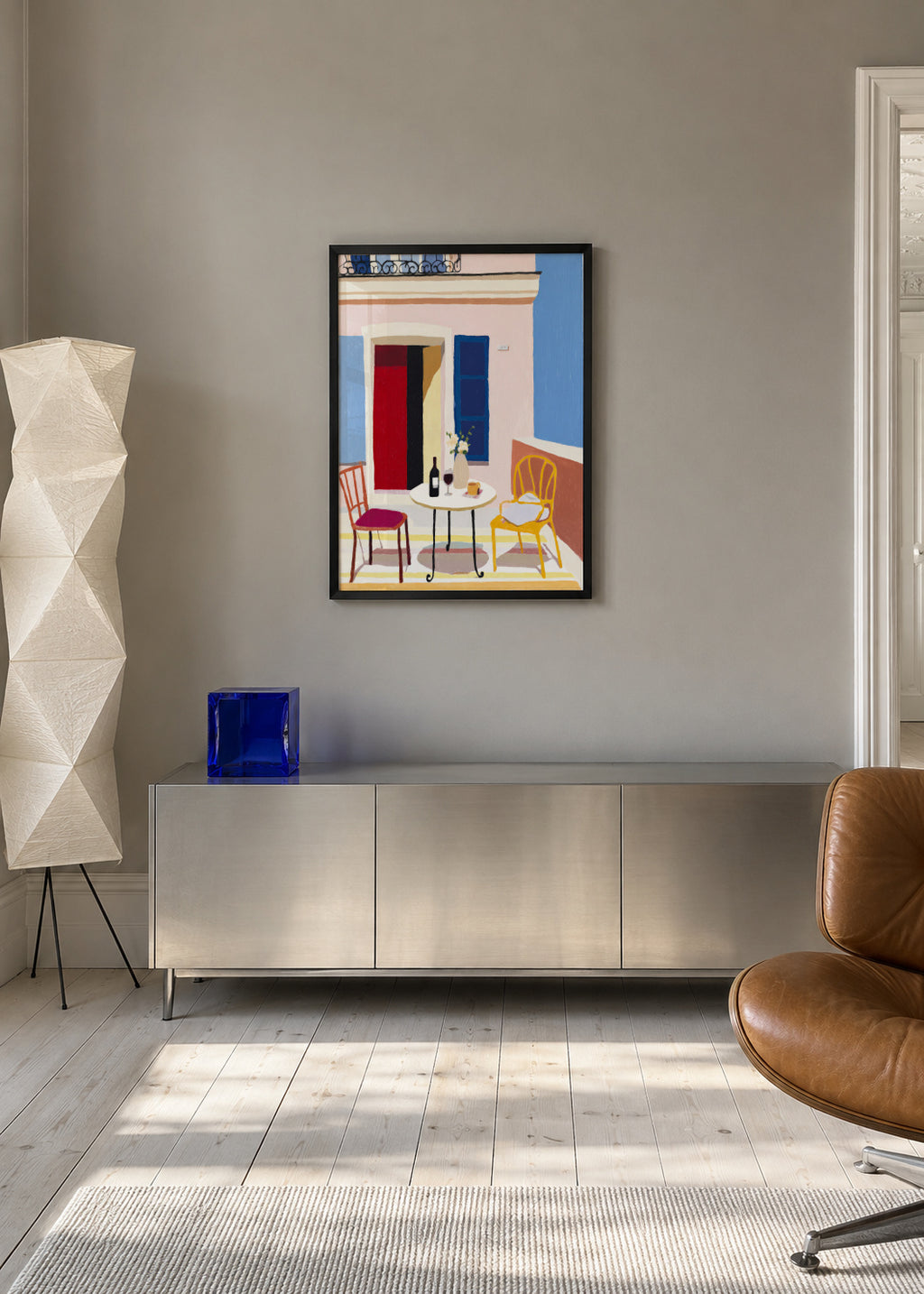 Italian Balcony - Framed poster in an interior