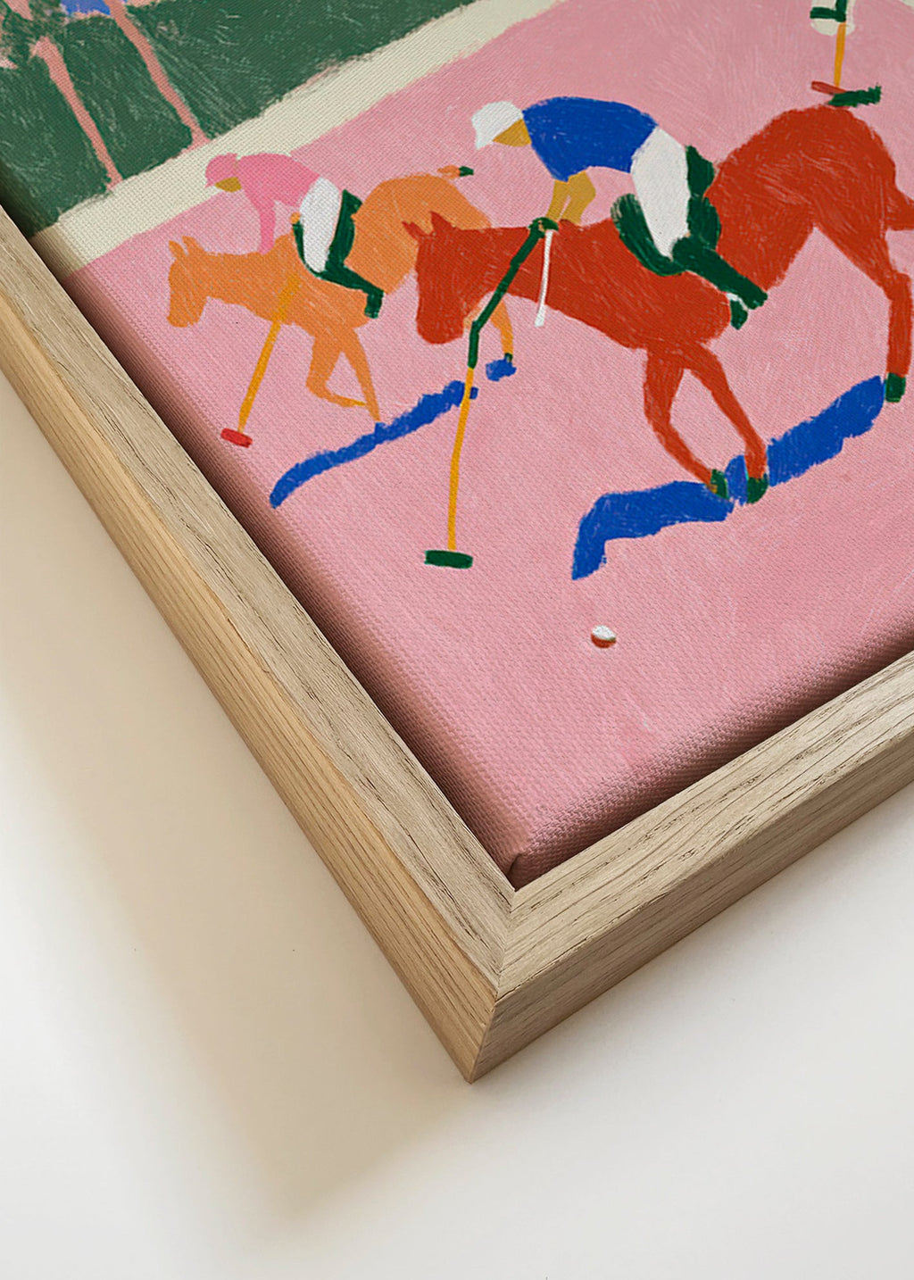 Polo sport schilderij in roze