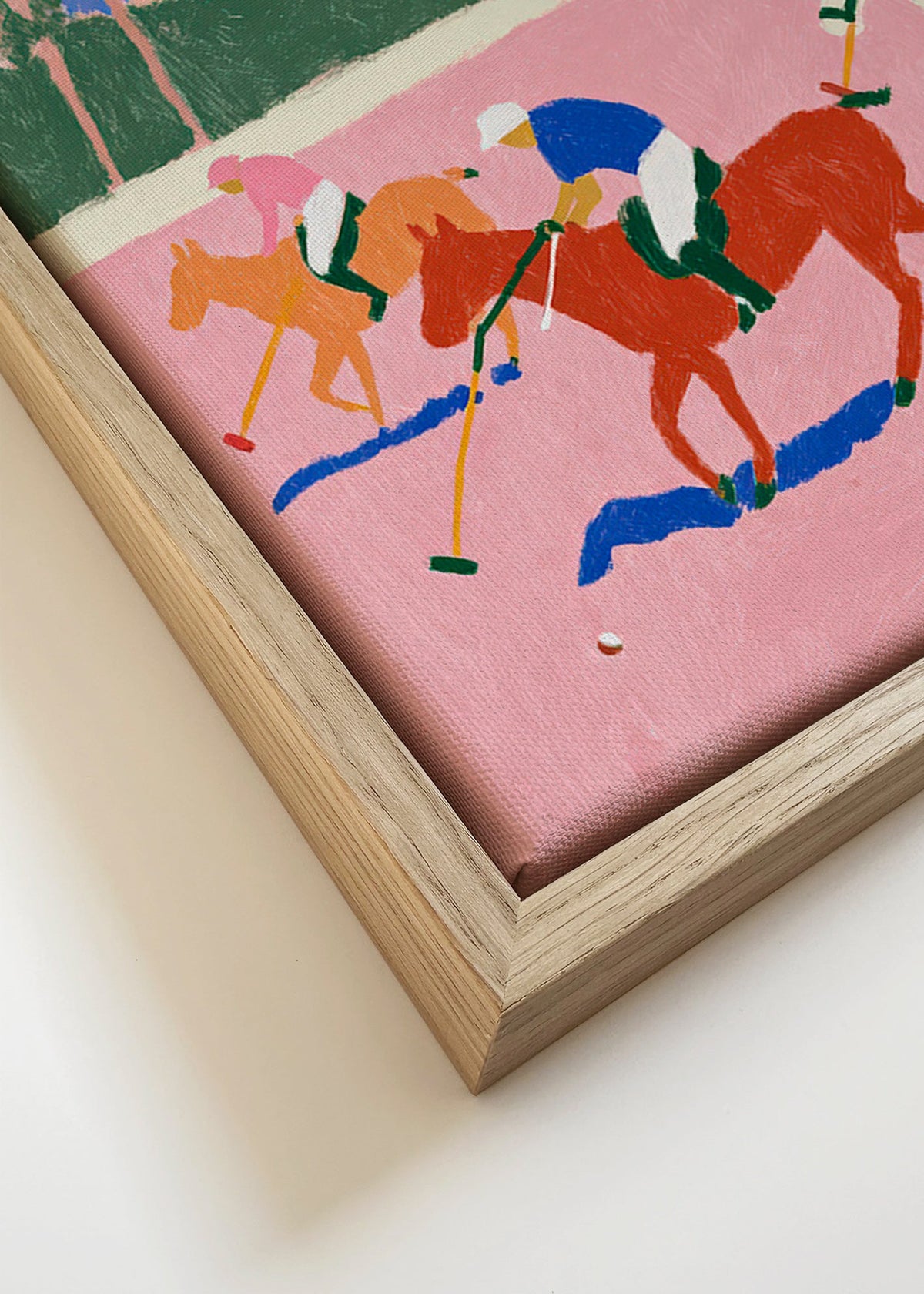 Polo sport schilderij in roze