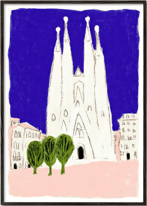 Keuken kunst Sagrada Familia nachtelijke schets