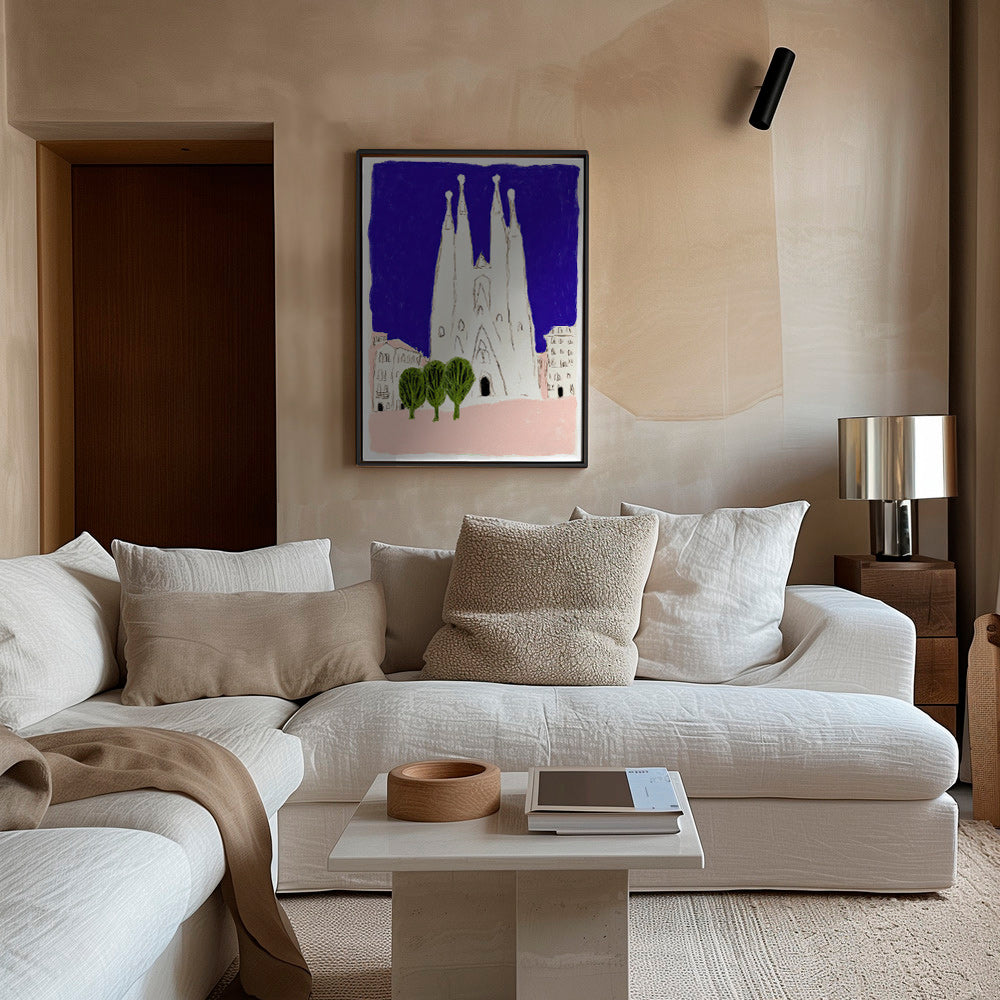 Keuken kunst Sagrada Familia nachtelijke schets